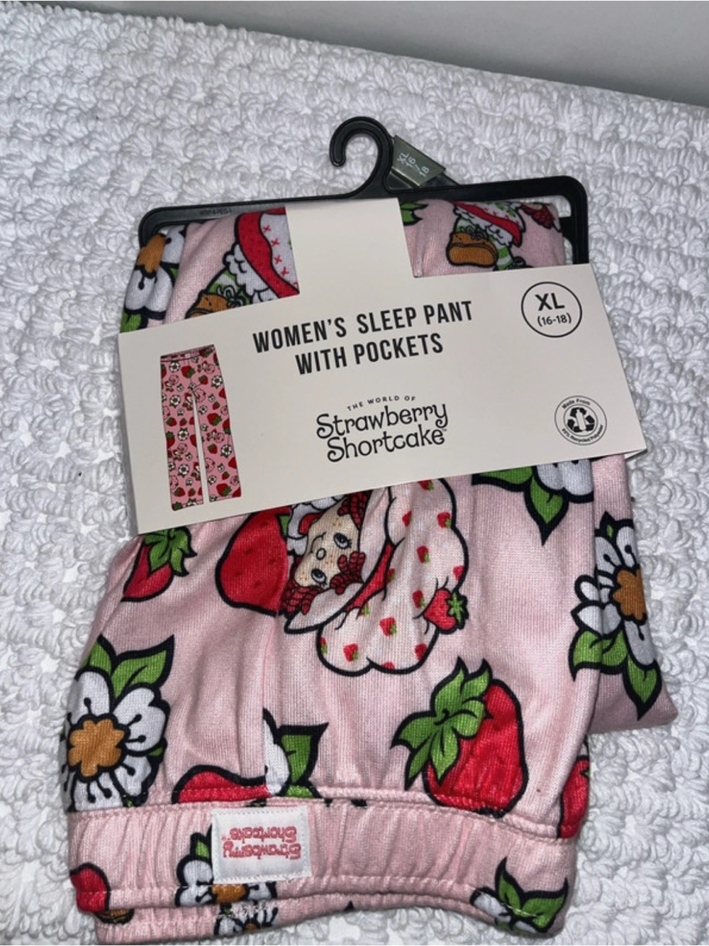 Strawberry Shortcake Women's Pink Pajama Sleep Pants with Pockets